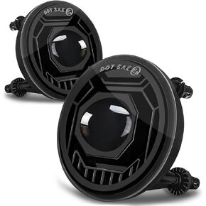 4 Inch Round LED Fog Lights for 2018-2024 Jeep Wrangler JL JLU & Jeep Gladiator JT, 60W White Amber Fog Lamps with 2 Pair Mounting Brackets, Front Bumper Off-road Fog Light for Jeep Accessories