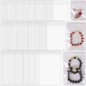 150Pack Self Seal PVC Jewelry Bags Clear Plastic Jewelry Storage Zipper Bag Anti Tarnish Jewelry Organizer Ziplock Bag for Women, 3 Sizes PVC Packing Pouch Lock Bags for Holding Jewelry Earring Ring