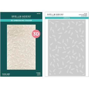 Spellbinders BD-0886 Layered Holiday Lights Embossing Folder and Stencil Bundle from The Dancin' Christmas Friends Collection