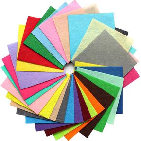 120 Pack Felt Fabric Sheets - 6"x6" Assorted Color Non Woven Felt Sheets - 1mm Thick Craft Felt Fabric for Art DIY Sewing Decoration