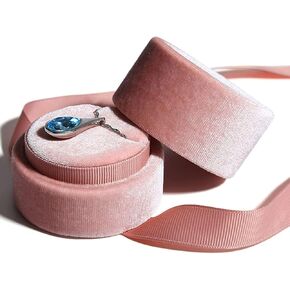 Ring Box Velvet Ring Gift Box Premium Jewelry Storage Case with Elegant Silk Bow for engagement, wedding ceremony, birthday, anniversary, proposal (pink-Ring Box) in Kuwait