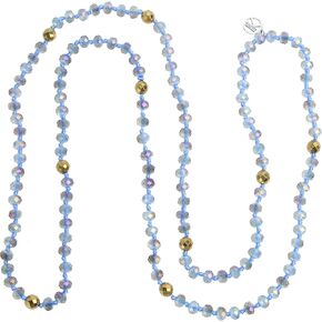 KELITCH Faceted Crystal Strand Beaded Necklace Simple Fashion Beadwork Stretch Bracelet Yoga Gifts