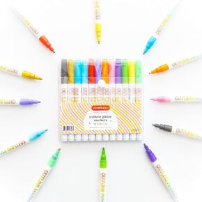 Incraftables Dual Tip Markers Set (24 Colors). Best Fine Tip Markers for Adult Coloring No Bleed. Assorted Brush Tip Markers for Adult Coloring Books. Colored Drawing Markers Pens for Kids & Adults