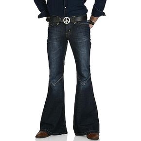 EVEDESIGN 70s Outfits Bell Bottom Pants for Men,Mens Bell Bottom Jeans Flared Jeans