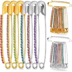 22Pcs Rhinestone Safety Pins Gold Brooch Sweater Shawl Clips Women Brooch Pins Faux Crystal Pearl Brooches Safety Pins for Women or Skirts Sweater Scarf Lapel Hat Accessorie (Colorful)