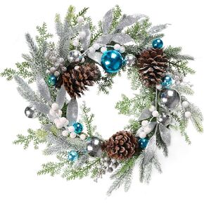 Heflashor Fall Door Wreaths with Lights, 24 inch Large Farmhouse Pumpkin Wreath with Bow for Autumn Wreaths for Front Door Outside Table Centerpiece Thanksgiving Harvest Decor