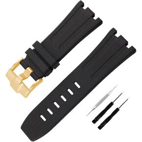 Men's Rubber Strap Compatible for 28mm Audemars Piguet Royal Oak Offshore AP 15703 15710 15400 26470 26400 Ladies outdoor work waterproof silicone watch band wrist strap buckle