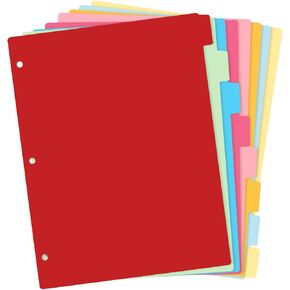 3 Ring Binder Dividers with 8-Tabs, A4 Binder Dividers, Sturdy Dividers, Aesthetic Dividers for Binder, Suitable for Notebooks and Binders, Tabs for Binder, 3 Hole (Multi-Color)