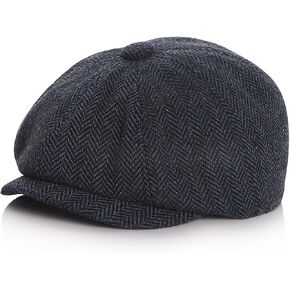 Boy-Newsboy-Cap-Kids-Cotton-Beret - Vintage Tweed Flat Cabbie Hat for Child 4-9Years