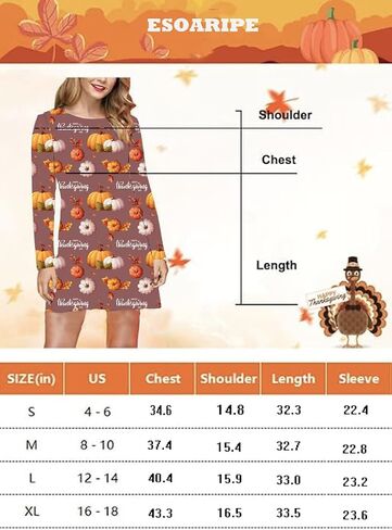 Women Happy Thanksgiving Pumpkin Tunic Dress Turkey Gobble Harvest Floral Mini Dress Thankful Grateful Fall Dresses in Saudi Arabia