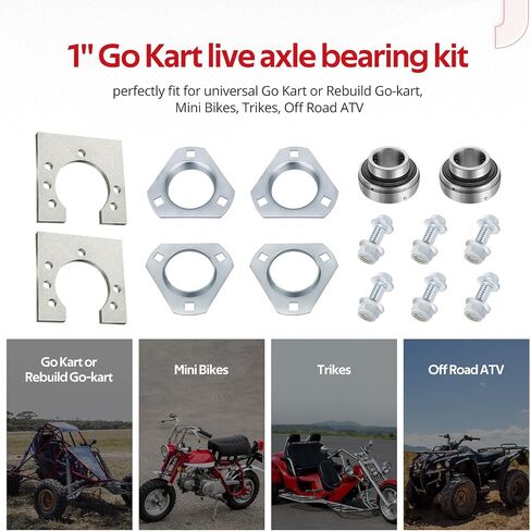Go-Kart Rear Live Axle Bearing Kit 3-Hole for Go Karts Mini Bikes Trikes Off Road ATV in Saudi Arabia