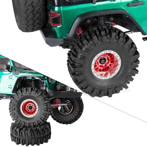Rc 1.9 Inch Wheel Rims & Tires Wheels for 1/10 RC Crawler Car SCX10 SCX10 II 90046 SCX10 III TRX4 TRX6 D90 VS4-10 Gen8 MST CFX,Aluminum RC 1.9 Beadlock Tires Wheel,Titanium in Saudi Arabia