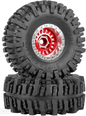 Rc 1.9 Inch Wheel Rims & Tires Wheels for 1/10 RC Crawler Car SCX10 SCX10 II 90046 SCX10 III TRX4 TRX6 D90 VS4-10 Gen8 MST CFX,Aluminum RC 1.9 Beadlock Tires Wheel,Titanium in Saudi Arabia