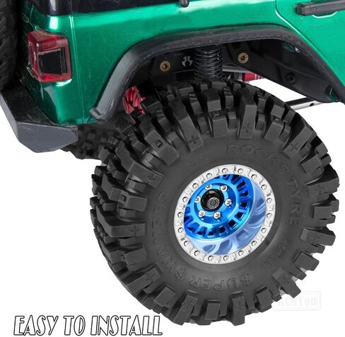 Rc 1.9 Inch Wheel Rims & Tires Wheels for 1/10 RC Crawler Car SCX10 SCX10 II 90046 SCX10 III TRX4 TRX6 D90 VS4-10 Gen8 MST CFX,Aluminum RC 1.9 Beadlock Tires Wheel,Titanium in Saudi Arabia