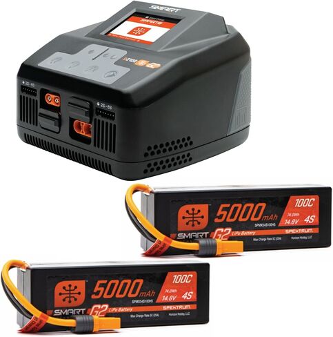 حزمة السطح Spektrum SMART Smart Powerstage 8S: (2) شاحن G2 5000mAh 4S LiPo IC5 & S2100، SPMXPSS850 in Saudi Arabia