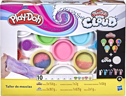Play-Doh Mixing Studio DIY Kit for Kids 4 Years and Up, Mix Your Own Colors with Super Cloud and Scented Classic Modeling Compound, 10 Cans, 5 Mix-ins, Non-Toxic in Saudi Arabia