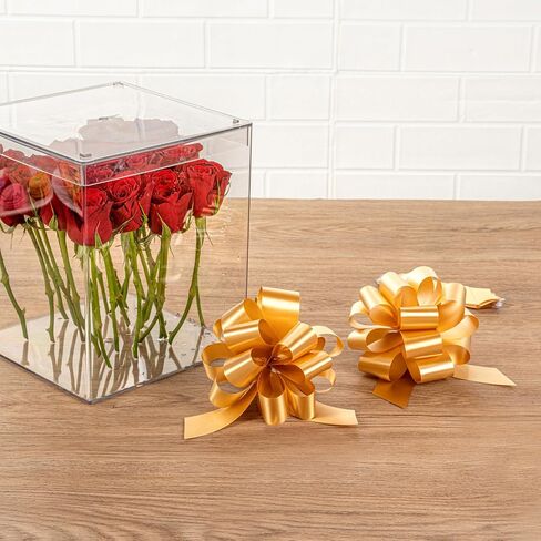 Gift Tek 5.5 Inch Ribbon Pull Bows, 10 Satin Pull Bows - 20 Loops, Instant, Teal Plastic Flower Bows For Gifts, Large, Instant Bows, For Wedding Gift Baskets, Wraps - Restaurantware in Kuwait