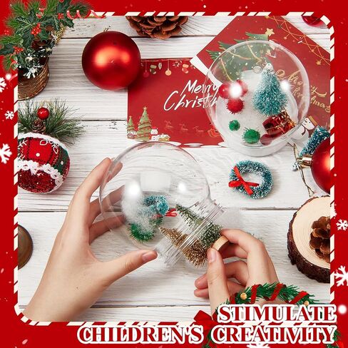 Sliner 72 Pcs 4" Christmas Snow Globes DIY Snow Globe Bulk Plastic Fillable Water Globe with Screw Off Cap Empty Snow Globe for Christmas DIY Crafts, Xmas Personalized Decoration Gifts for Adult Kids in Saudi Arabia