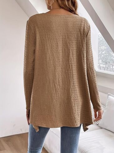 Women's Long Sleeve Open Front Cardigan Casual Loose Lightweight Drape Cozy Knit Sweaters Fall Dusters in Saudi Arabia