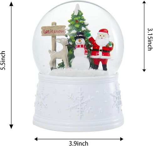 Christmas Snow Globe Carriage Snow Globe Color Changing Lighted Musical Water Globe with Snowman&Sledge and Skating Pond Decor Resin Glass Balls Table Decor, for Kids/Woman in Saudi Arabia