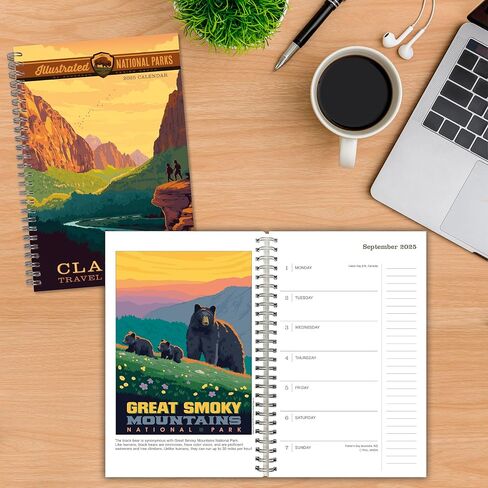 2025 Weekly & Monthly Planner, 16-Month Engagement Calendar: September 2024 - December 2025, 9" x 6" - Illustrated National Parks in Saudi Arabia