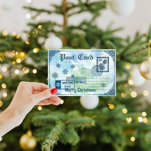 GLOBLELAND Christmas Postcard Clear Stamps for DIY Scrapbooking Merry Christmas Bell Silicone Clear Stamp Seals 21x14.8cm Transparent Stamps for Cards Making Photo Album Journal Home Decoration in Saudi Arabia