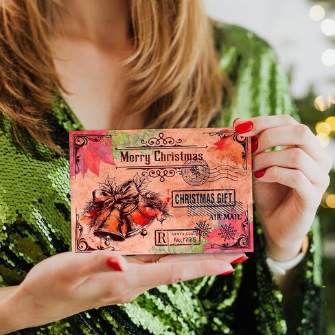 GLOBLELAND Christmas Postcard Clear Stamps for DIY Scrapbooking Merry Christmas Bell Silicone Clear Stamp Seals 21x14.8cm Transparent Stamps for Cards Making Photo Album Journal Home Decoration in Saudi Arabia