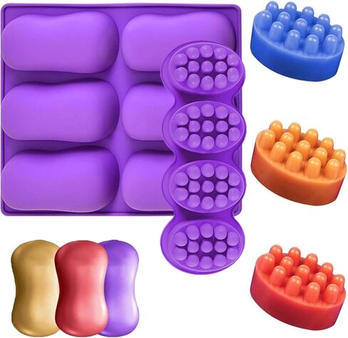 Silicone Soap Molds, Different Cavities Soap Mold with Different Shapes, Perfect for Soap Making, Handmade Cake Chocolate Desserts Biscuit Pudding Teacake Jelly （3 Pack - Flower） in Saudi Arabia