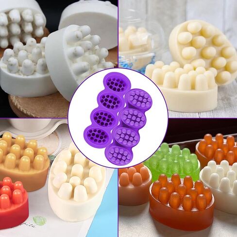 Silicone Soap Molds, Different Cavities Soap Mold with Different Shapes, Perfect for Soap Making, Handmade Cake Chocolate Desserts Biscuit Pudding Teacake Jelly （3 Pack - Flower） in Saudi Arabia