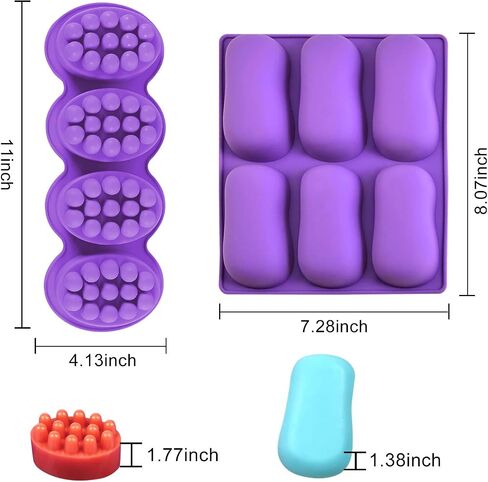 Silicone Soap Molds, Different Cavities Soap Mold with Different Shapes, Perfect for Soap Making, Handmade Cake Chocolate Desserts Biscuit Pudding Teacake Jelly （3 Pack - Flower） in Saudi Arabia