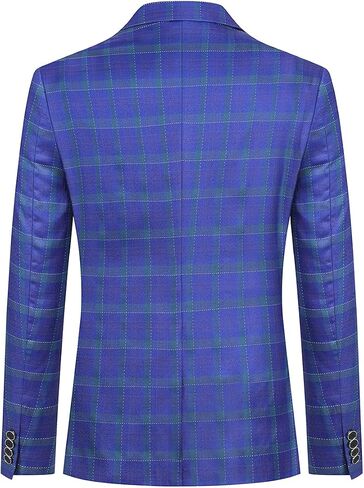Iynnijoy Mens 2 Piece Slim Fit Suit Casual Plaid Tuxedo Suit for Men Party Wedding Business Dress Suit Set in Saudi Arabia