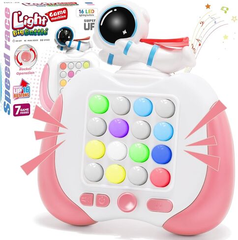 ألعاب فيدجيت سريعة الدفع، لعبة محمولة للأطفال من سن 3 إلى 12 عامًا مع 7 أوضاع لعب، أزرار LED سريعة الدفع، لعبة معركة خفيفة، ألعاب سفر، هدايا عيد الميلاد للأولاد والبنات والمراهقين والبالغين (رائد الفضاء الأزرق) in Kuwait