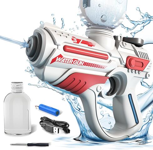 مسدس مياه كهربائي، مسدسات رش أوتوماتيكية قابلة لإعادة الشحن يصل مداها إلى 26 قدمًا، مسدسات رش قوية بزر واحد للأطفال والكبار في الصيف وحفلات السباحة والشاطئ والأنشطة الخارجية، أزرق in Kuwait