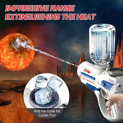 مسدس مياه كهربائي، مسدسات رش أوتوماتيكية قابلة لإعادة الشحن يصل مداها إلى 26 قدمًا، مسدسات رش قوية بزر واحد للأطفال والكبار في الصيف وحفلات السباحة والشاطئ والأنشطة الخارجية، أزرق in Kuwait
