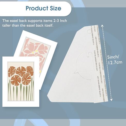 Lineco, 50 Pack Cardboard Easel Backs 9 Inch, Self Stick Single Wing Easel Stand, Display Signs, Cards, Photographs, Brochures, Posters, Craft Projects, White in Kuwait