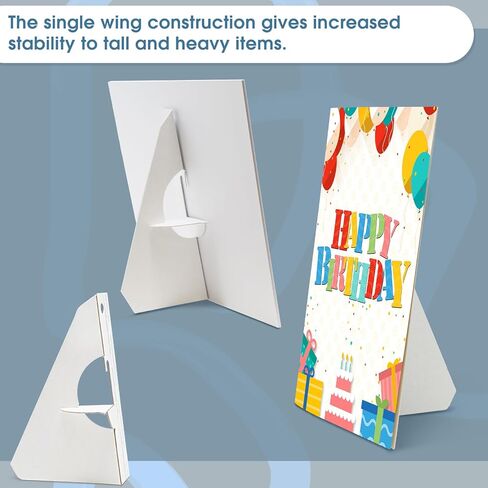 Lineco, 50 Pack Cardboard Easel Backs 9 Inch, Self Stick Single Wing Easel Stand, Display Signs, Cards, Photographs, Brochures, Posters, Craft Projects, White in Kuwait
