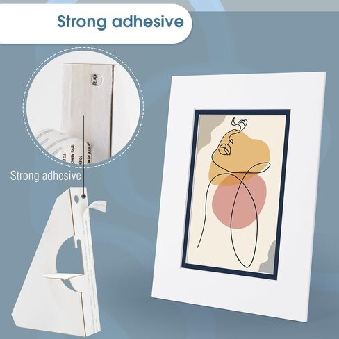 Lineco, 50 Pack Cardboard Easel Backs 9 Inch, Self Stick Single Wing Easel Stand, Display Signs, Cards, Photographs, Brochures, Posters, Craft Projects, White in Kuwait