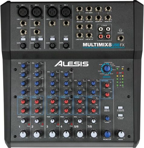 خلاط استوديو Alesis MultiMix 4 USB FX & Marantz Pro MPM1000-4 مع تأثيرات مدمجة وواجهة صوت USB وميكروفون مكثف XLR in Kuwait