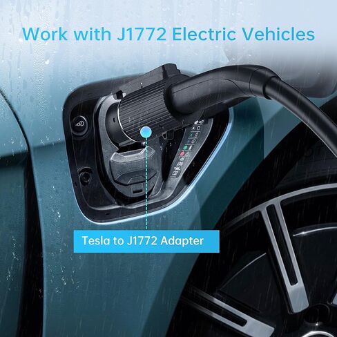 محول شحن NACS إلى J1772، بحد أقصى 80 أمبير 250 فولت، متوافق مع موصلات الحائط عالية الطاقة من Tesla، وشواحن الوجهة، وموصلات الهاتف المحمول المنزلية، يناسب J1772 EVs، وملحقات السيارة للسفر in Kuwait