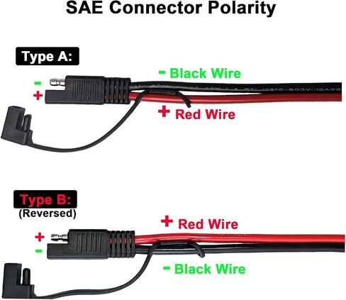 4 قطع 10 AWG SAE موصل إلى كابل نحاسي نقي مع أغطية غبار وقطعتين من محولات RP للتوصيل السريع لدراجة نارية لشحن بطارية اللوحة الشمسية، أسود، 4SAE و2RP in Saudi Arabia