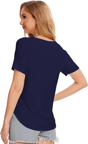 GYS Womens Pajama Tops Short Sleeve Shirts Summer Comfy Crew Neck Sleep T-Shirt in Saudi Arabia