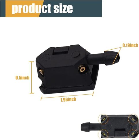 قطعتان من فوهة الزجاج الأمامي للسيارة، بخاخ رباعي الاتجاهات، تركيب ذراع آلة التنظيف لحلقة وسادة الفوهة، مناسبة لشفرة المساحات لمعظم السيارات (أسود) in Kuwait