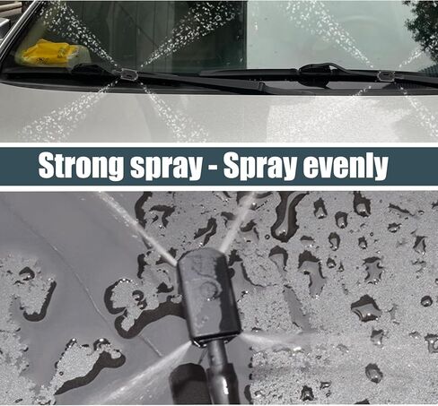 قطعتان من فوهة الزجاج الأمامي للسيارة، بخاخ رباعي الاتجاهات، تركيب ذراع آلة التنظيف لحلقة وسادة الفوهة، مناسبة لشفرة المساحات لمعظم السيارات (أسود) in Kuwait