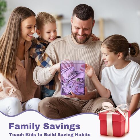 Clear Piggy Bank with Lock and Key, Large Acrylic Piggy Banks for Kids Adults, Clear Openable Money Saving Box for Cash Coins, Reusable Saving Box for Real Money (Clear) in Saudi Arabia