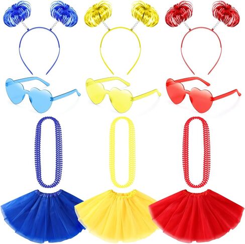 27 Pcs Women Tutu Costume Accessories Set Spirit Day Tutu Costume Set Pom Pom Accessory Set for Spirit Week in Saudi Arabia