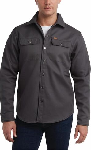 جاكيت قميص رجالي من ماتيكس بأزرار سفلية - قميص متين بياقة طويلة وأكمام طويلة للرجال مع بطانة شيربا ناعمة (S-XL) in Kuwait