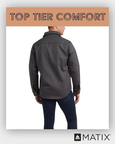 جاكيت قميص رجالي من ماتيكس بأزرار سفلية - قميص متين بياقة طويلة وأكمام طويلة للرجال مع بطانة شيربا ناعمة (S-XL) in Kuwait