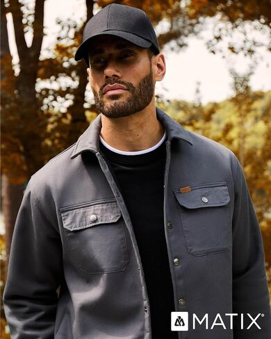 جاكيت قميص رجالي من ماتيكس بأزرار سفلية - قميص متين بياقة طويلة وأكمام طويلة للرجال مع بطانة شيربا ناعمة (S-XL) in Kuwait