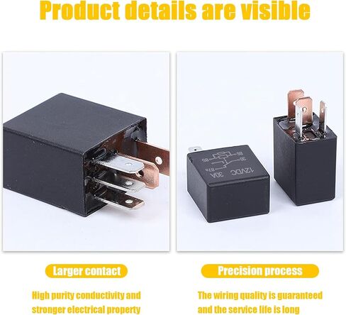 4 PCS Car 5-pin Relay,Multi-Purpose Automotive Relay Heavy Duty Standard Relay for Car Motor,12V/24V 30A Multi-Function Start Relay,Universal Accessories for Most Cars (Black) in Saudi Arabia