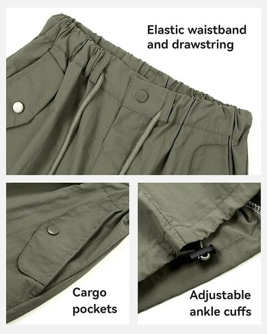 KEREDA Cargo Pants for Girls Parachute Baggy Joggers Pants Kids Clothes with Pockets 6-14Y in Kuwait